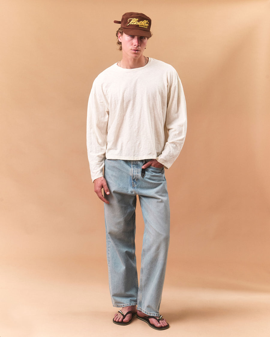 SLUB LONG SLEEVE T-SHIRT - VINTAGE WHITE