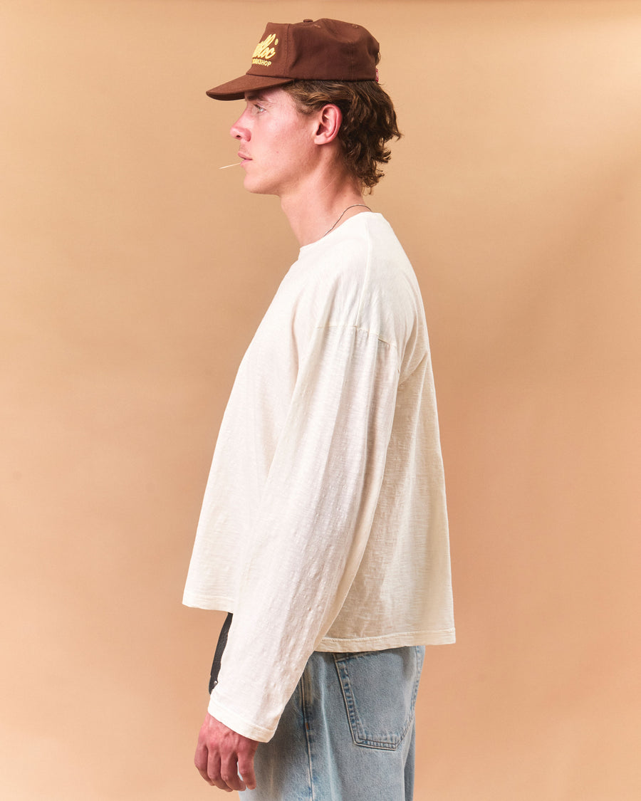 SLUB LONG SLEEVE T-SHIRT - VINTAGE WHITE