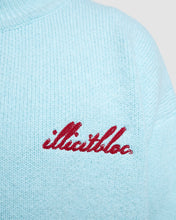 Load image into Gallery viewer, CHAINSTITCH KNIT JUMPER - GLACIER BLUE
