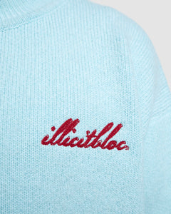 CHAINSTITCH KNIT JUMPER - GLACIER BLUE