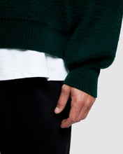 Load image into Gallery viewer, CHAINSTITCH KNIT BOMBER - TARTAN GREEN
