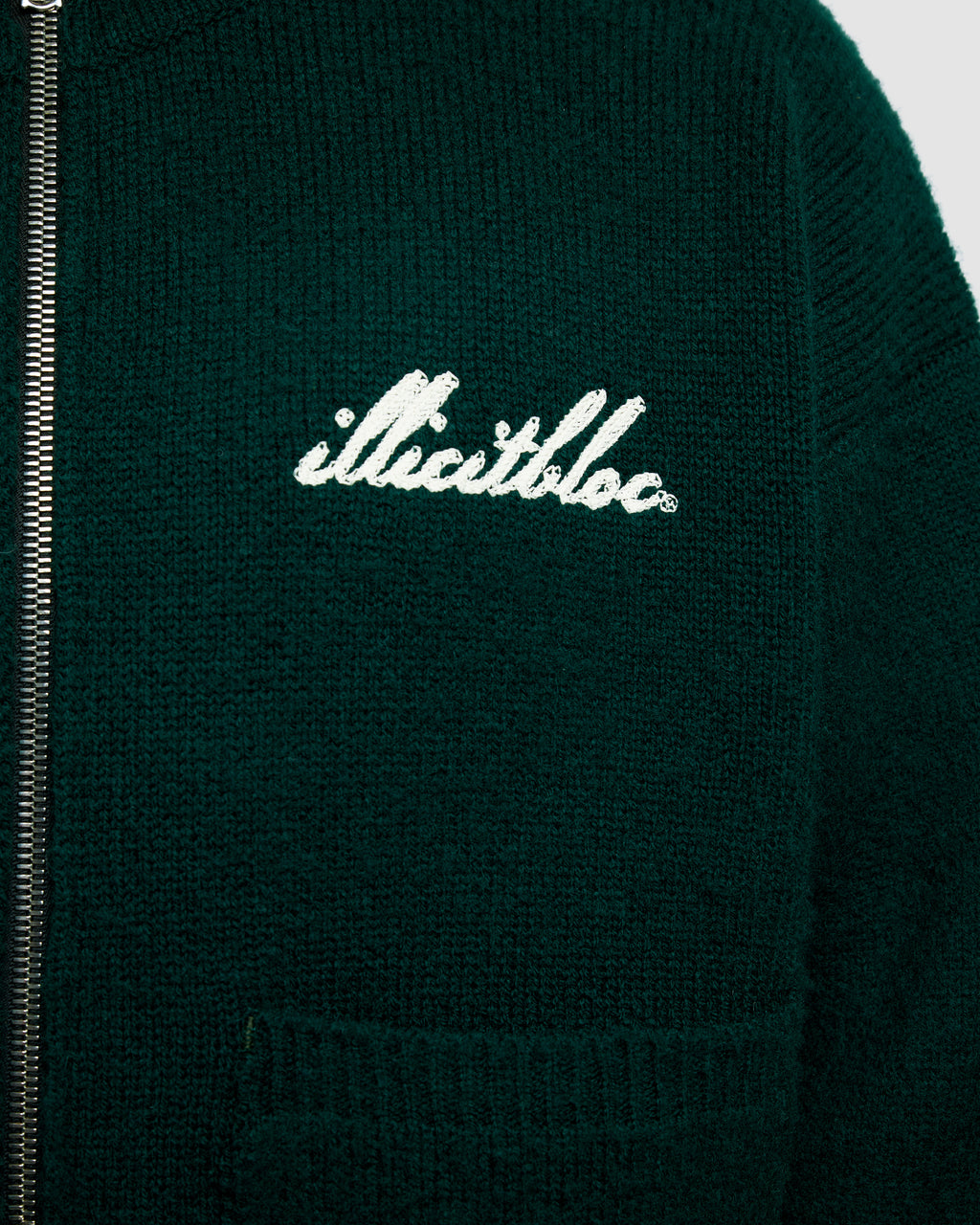 Chainstitch Knit Bomber - Tartan Green