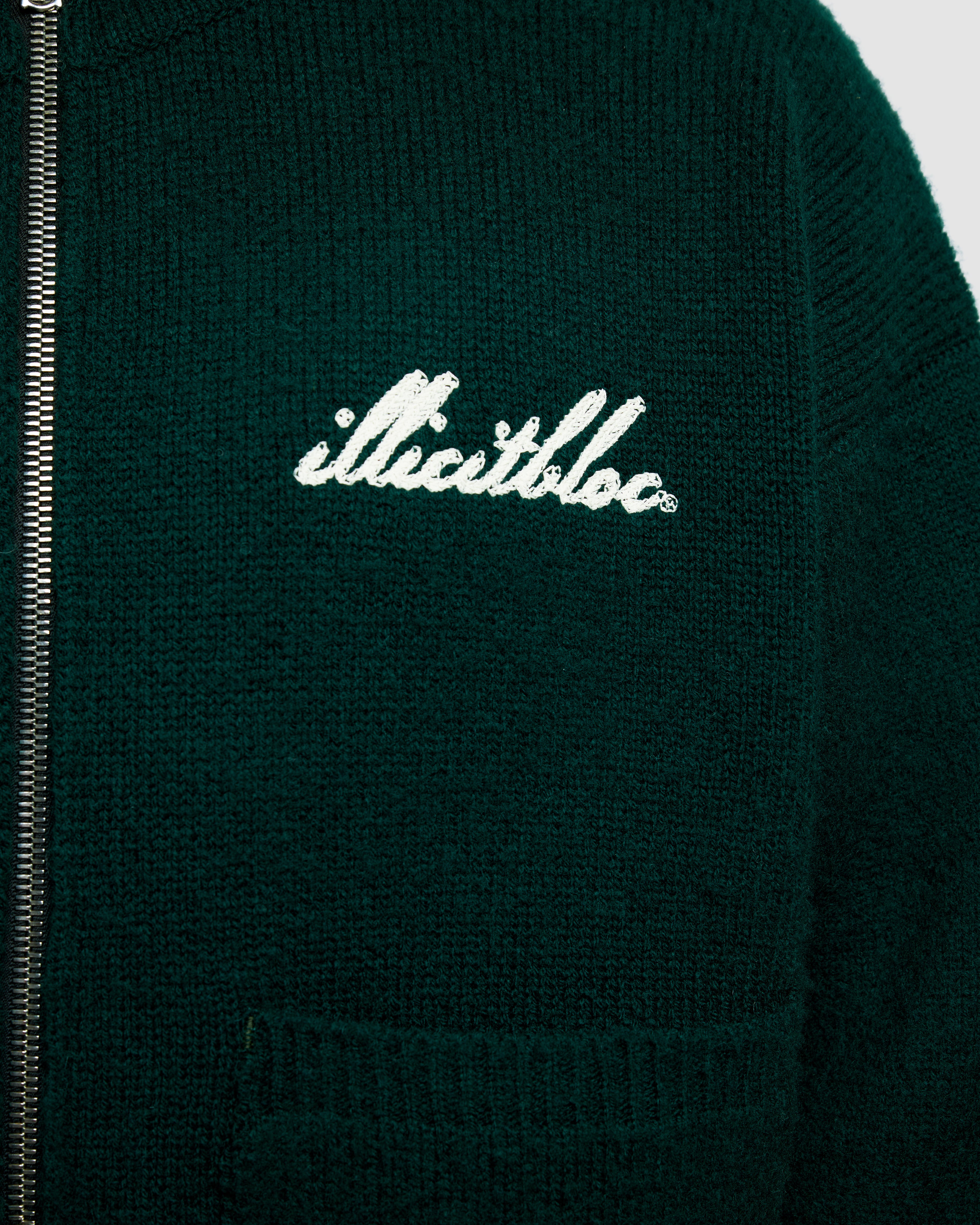 Chainstitch Knit Bomber - Tartan Green