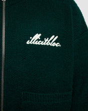 Load image into Gallery viewer, CHAINSTITCH KNIT BOMBER - TARTAN GREEN
