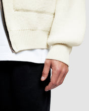 Load image into Gallery viewer, CHAINSTITCH KNIT BOMBER - OYSTER
