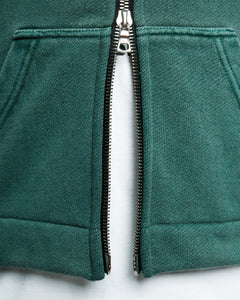 PATCHWORK ZIP HOODIE - WASHED GREEN