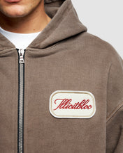 Load image into Gallery viewer, PATCHWORK ZIP HOODIE - WASHED BROWN
