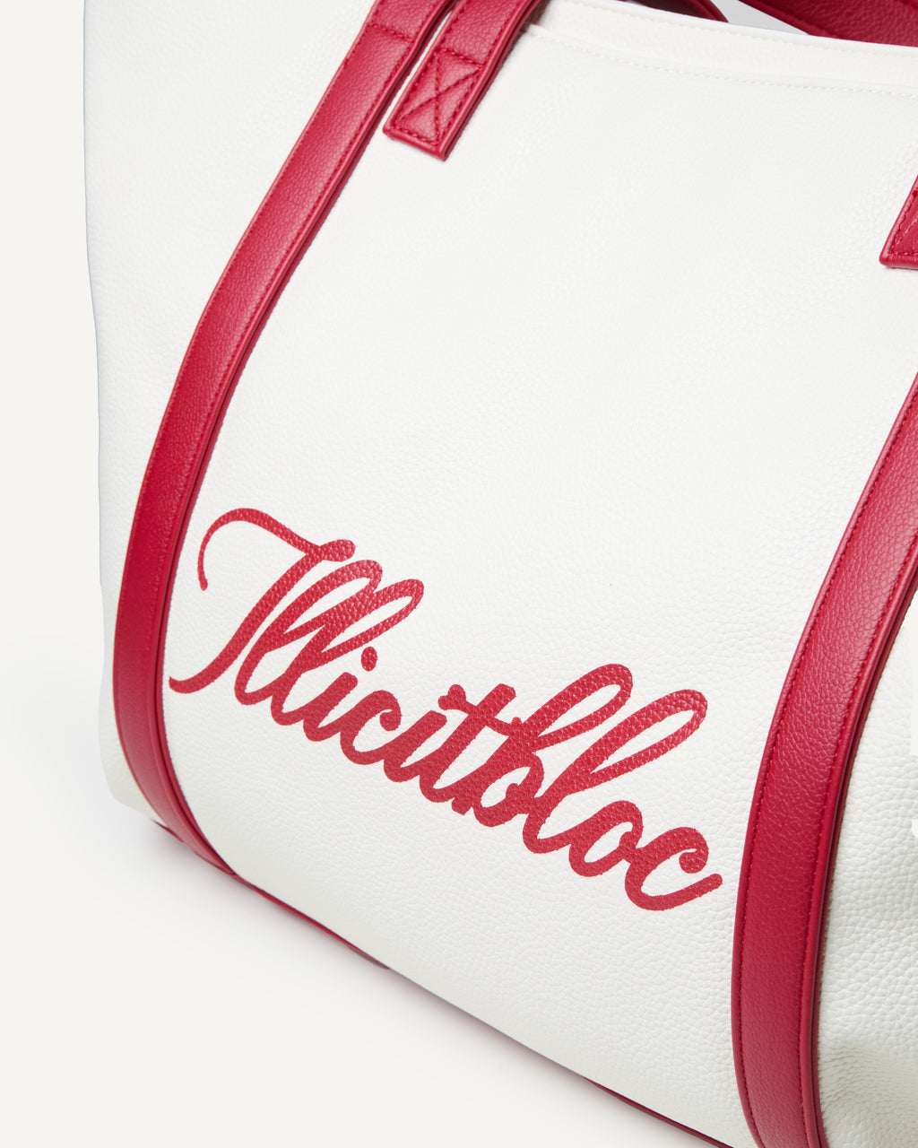 Bowling Tote Bag - Red/Cream