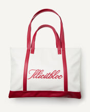 Load image into Gallery viewer, BOWLING TOTE BAG - RED/CREAM
