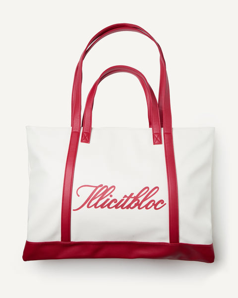 BOWLING TOTE BAG - RED/CREAM