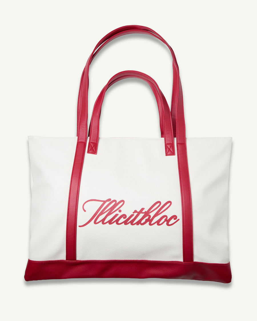 BOWLING TOTE BAG - RED/CREAM