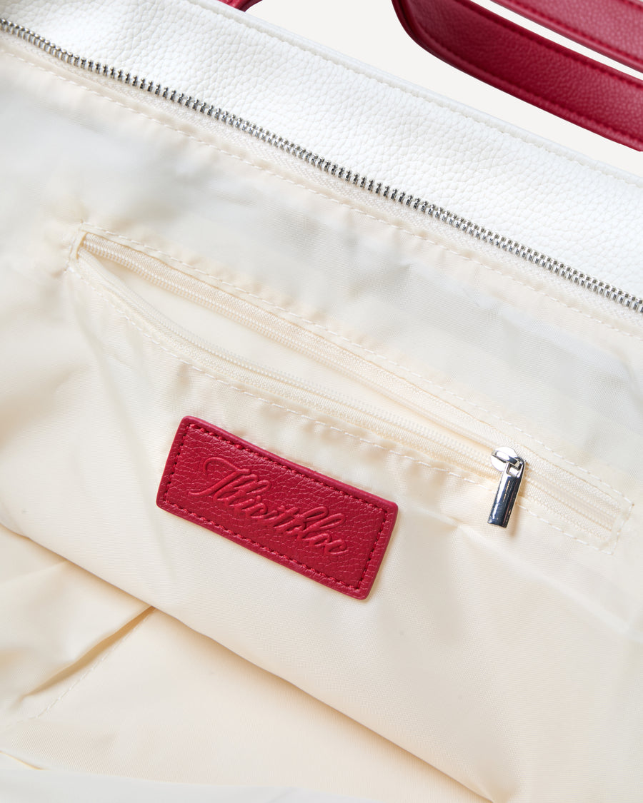 BOWLING TOTE BAG - RED/CREAM