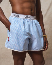 Load image into Gallery viewer, POPLIN SPORTS SHORTS - BLUE/WHITE
