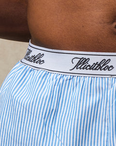 POPLIN SPORTS SHORTS - BLUE/WHITE