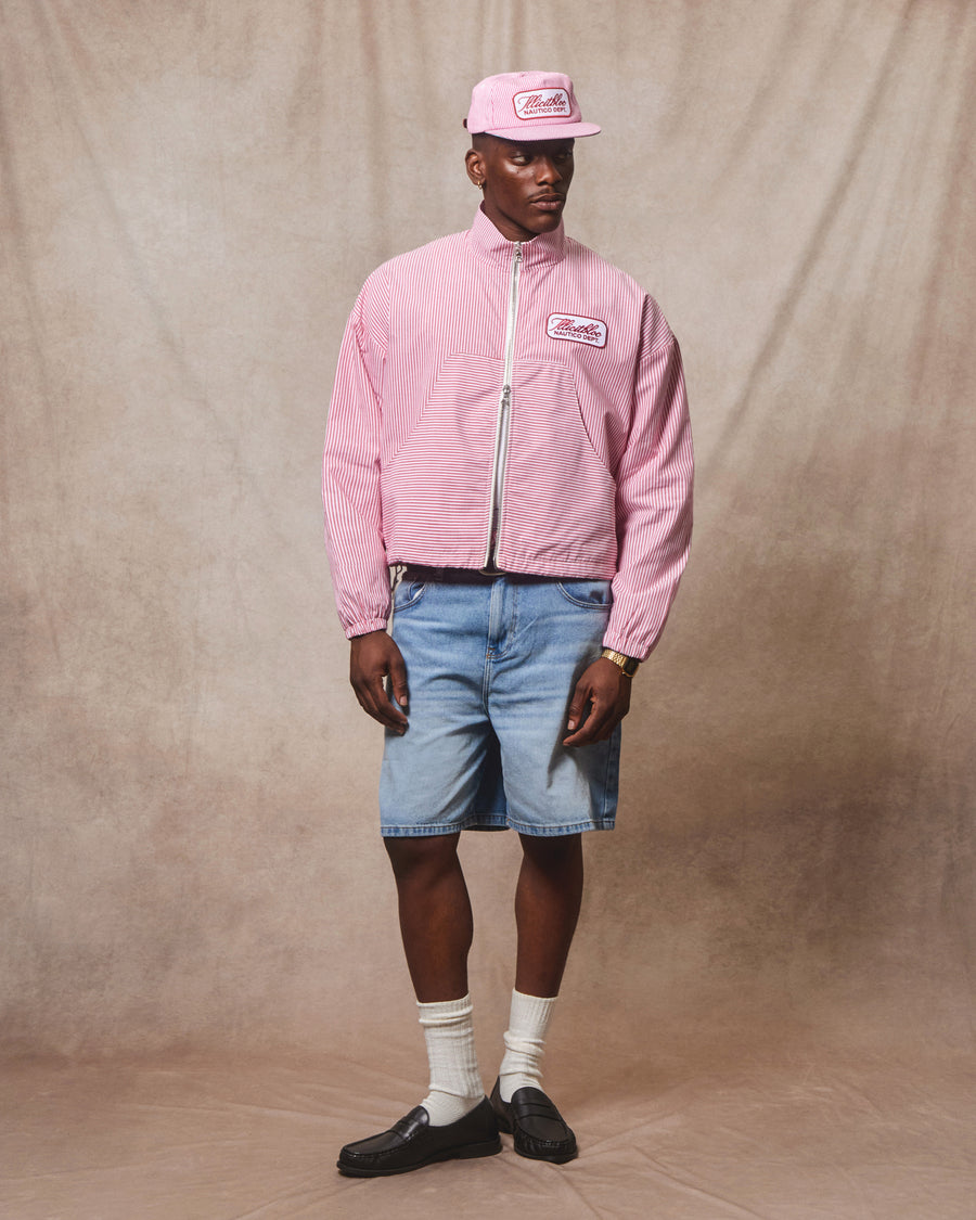 POPLIN DEPT. TRACK JACKET - RED/WHITE