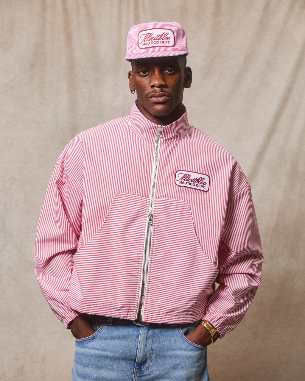 Poplin Dept. Track jacket - Red/White