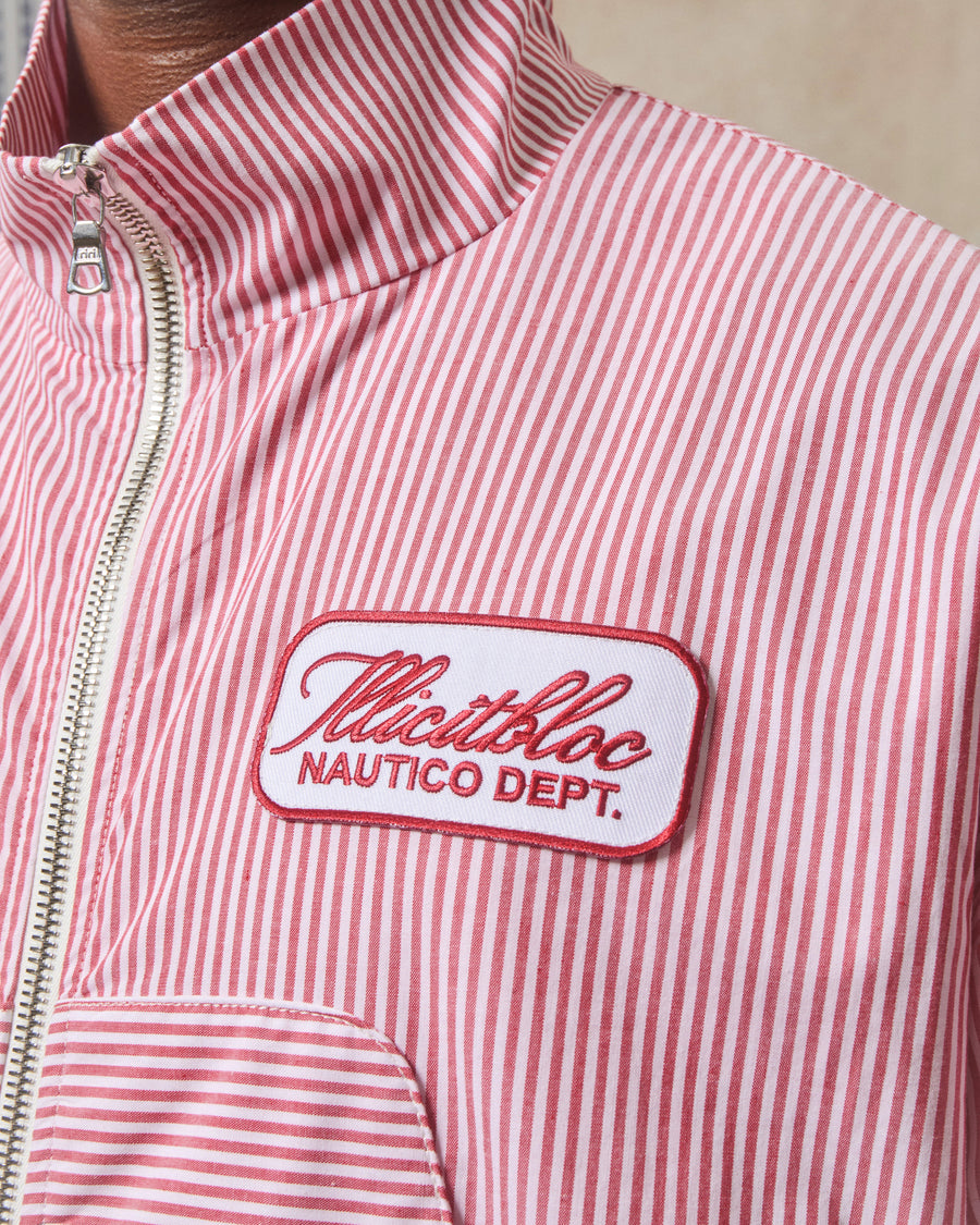 POPLIN DEPT. TRACK JACKET - RED/WHITE