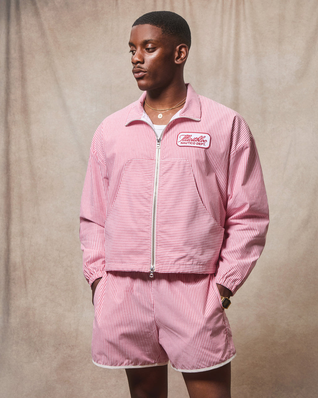 Poplin Dept. Track jacket - Red/White