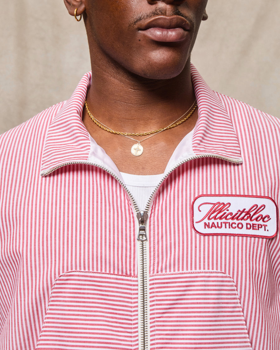 POPLIN DEPT. TRACK JACKET - RED/WHITE