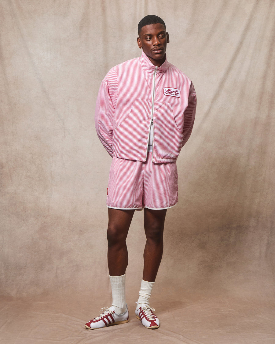 POPLIN SPORTS SHORTS - RED/WHITE