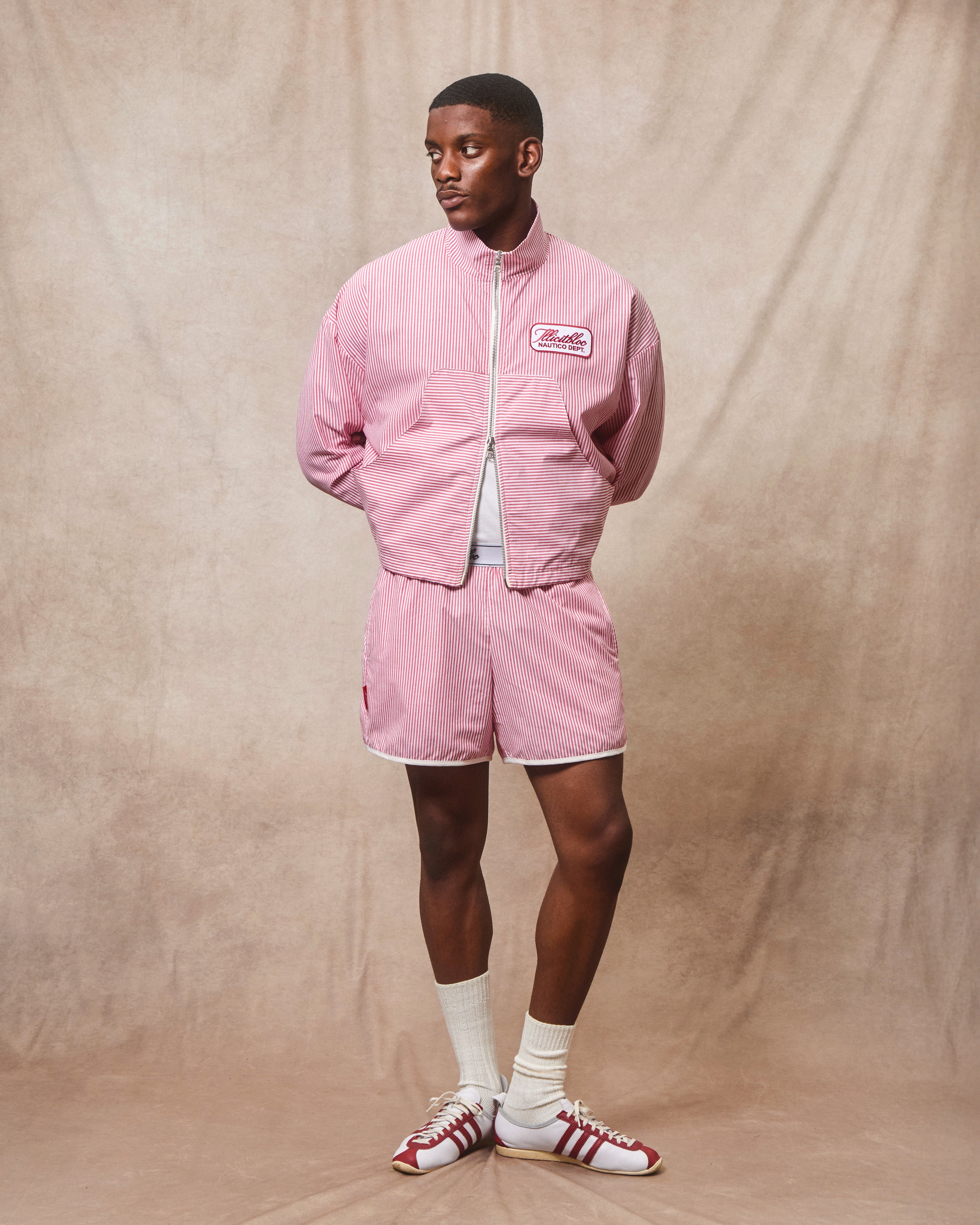 Poplin Dept. Track jacket - Red/White