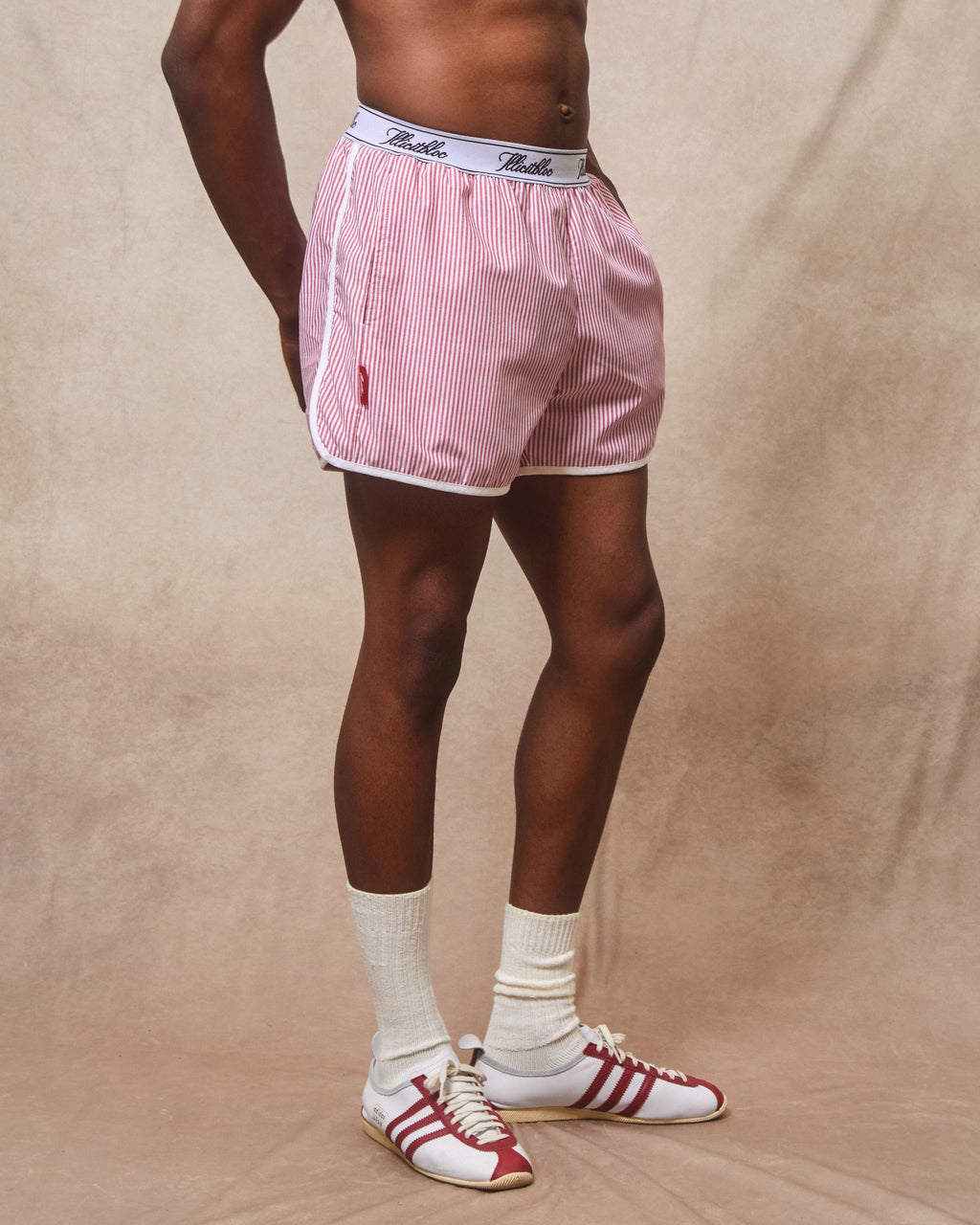 Poplin Sports Shorts - Red/White