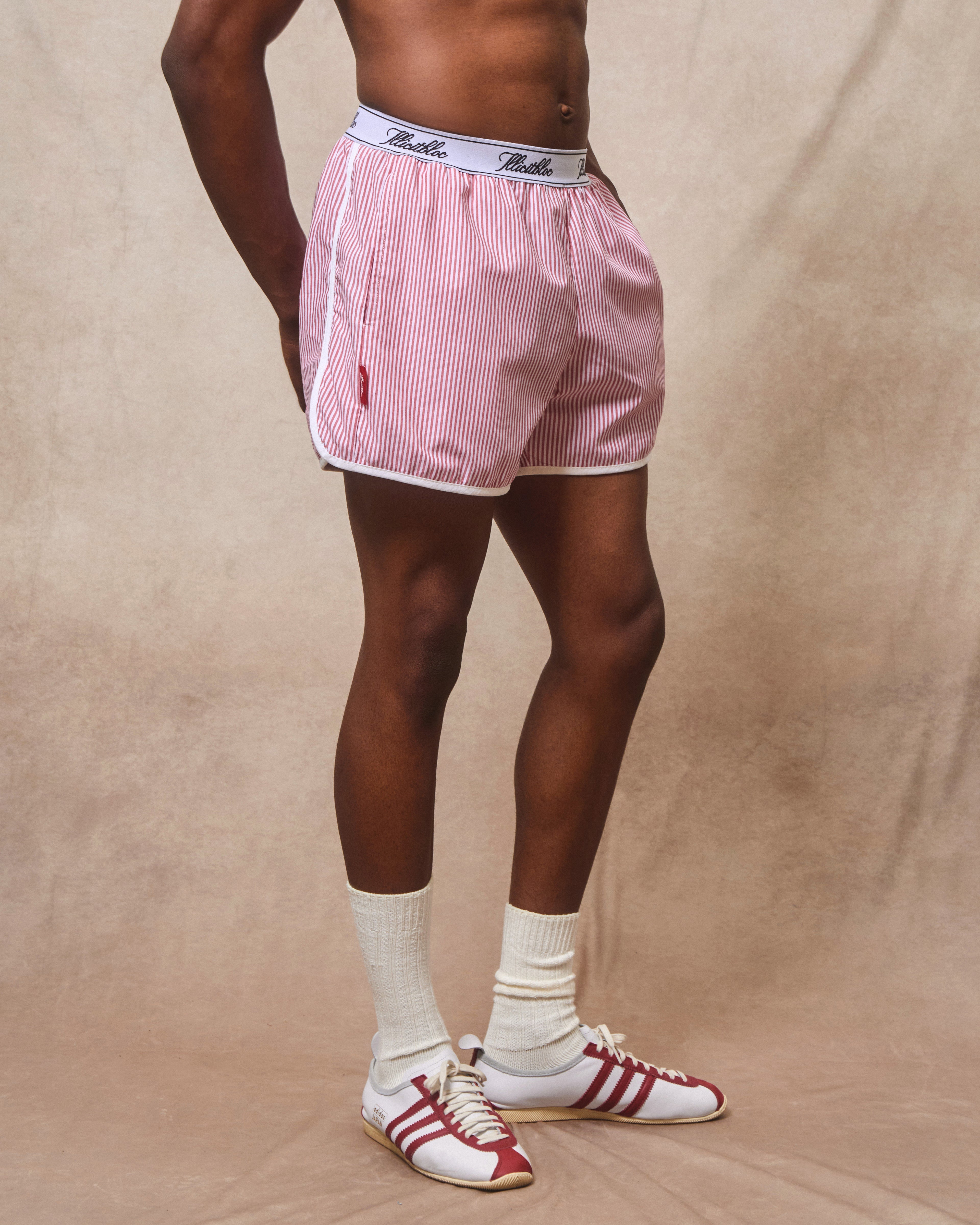 Poplin Sports Shorts - Red/White