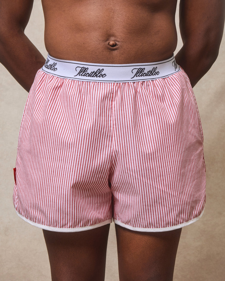 POPLIN SPORTS SHORTS - RED/WHITE