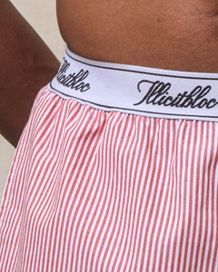 POPLIN SPORTS SHORTS - RED/WHITE