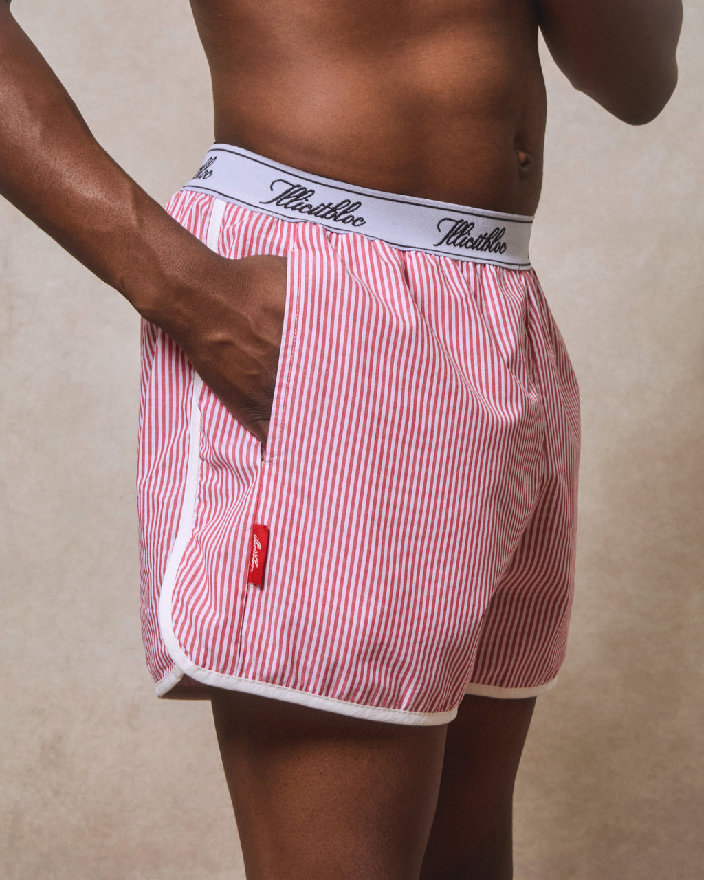Poplin Sports Shorts - Red/White
