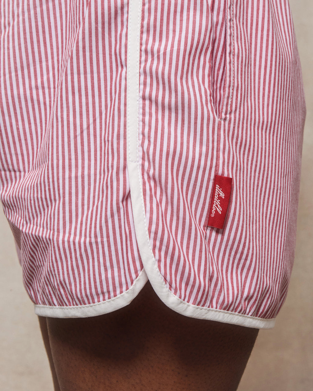 Poplin Sports Shorts - Red/White