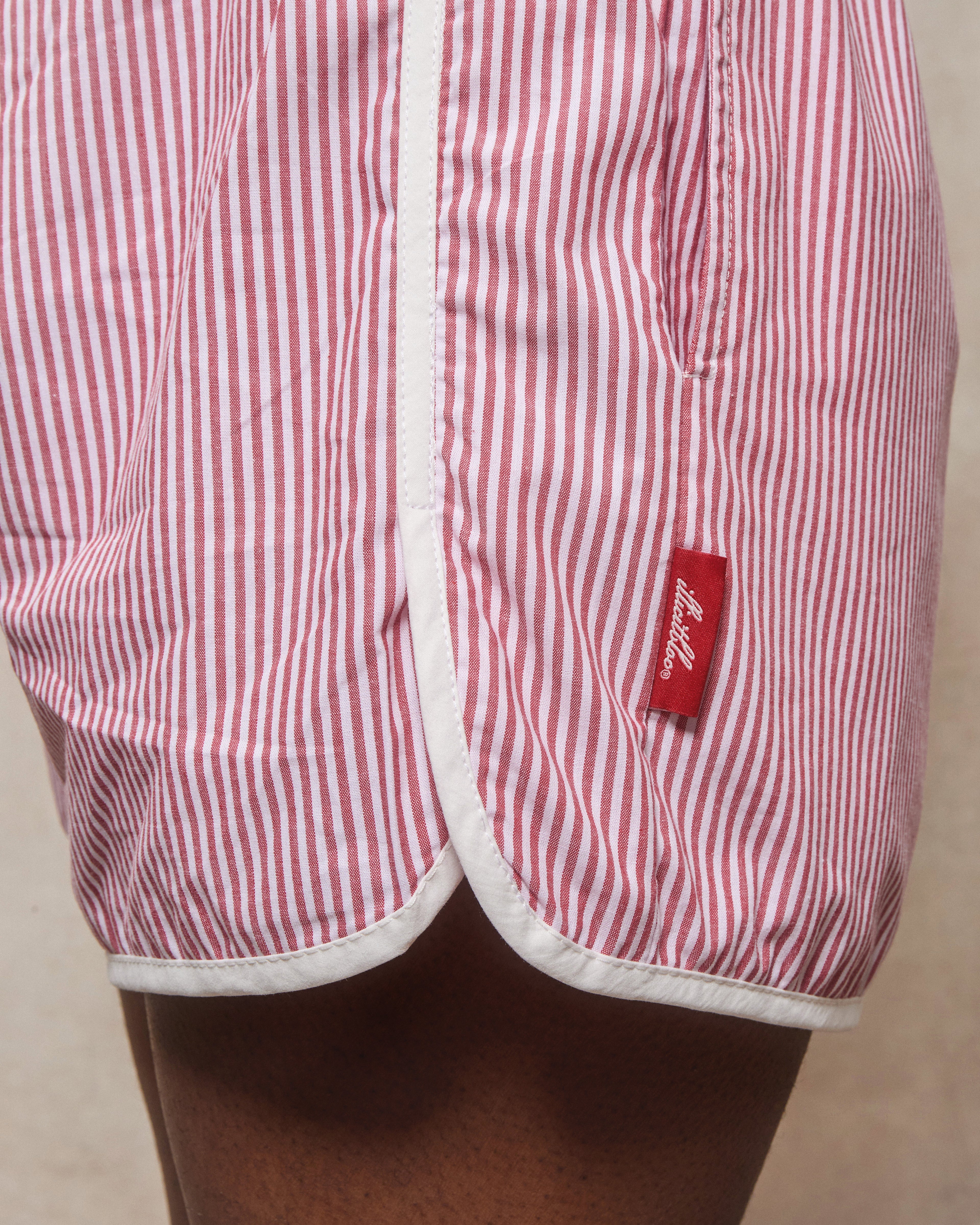 Poplin Sports Shorts - Red/White