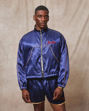 Load image into Gallery viewer, SATIN TRACK JACKET - NAVY
