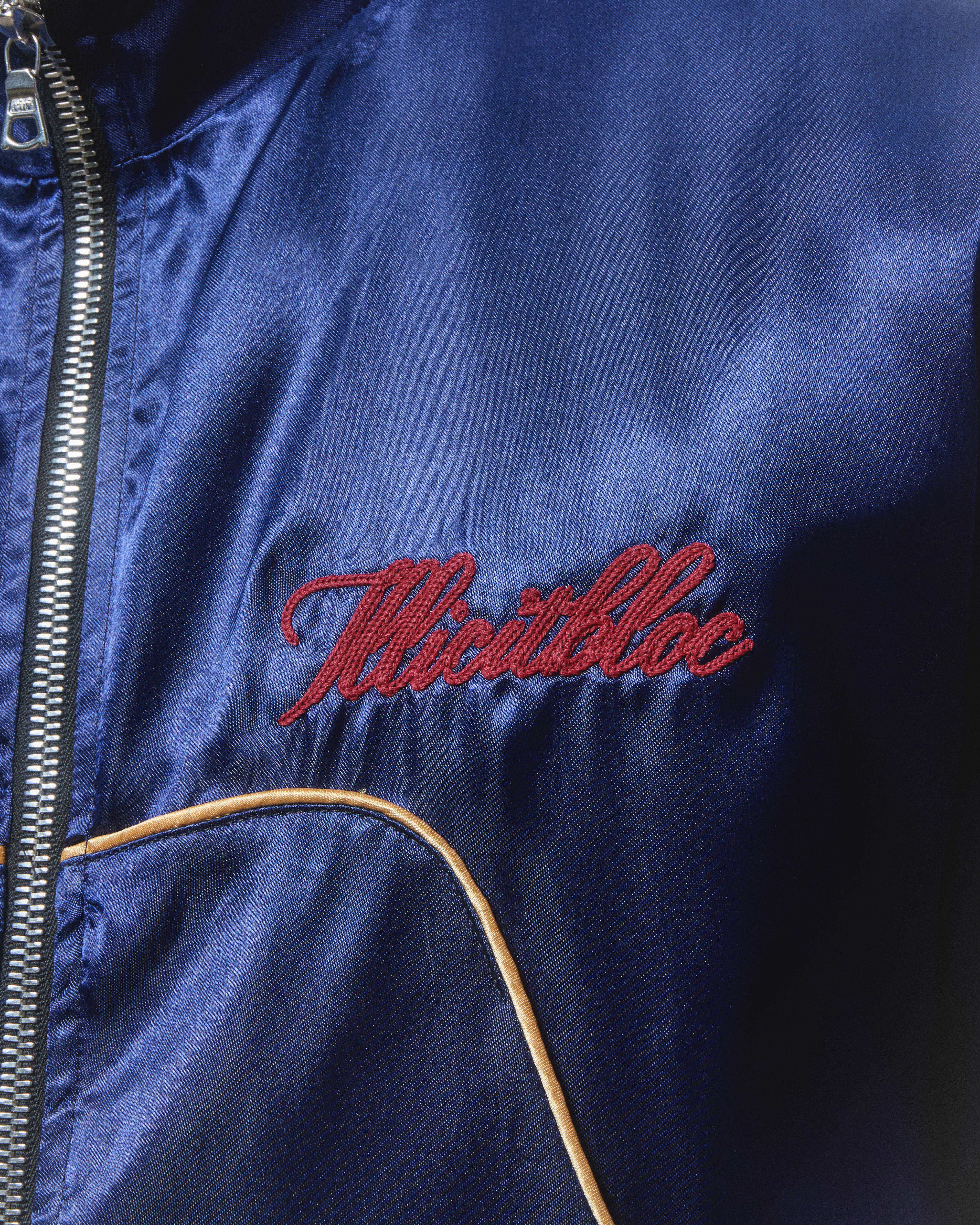 Satin Track Jacket - Navy