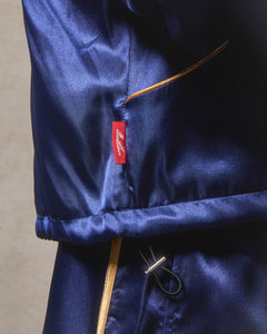 SATIN TRACK JACKET - NAVY