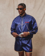 Load image into Gallery viewer, SATIN TRACK JACKET - NAVY

