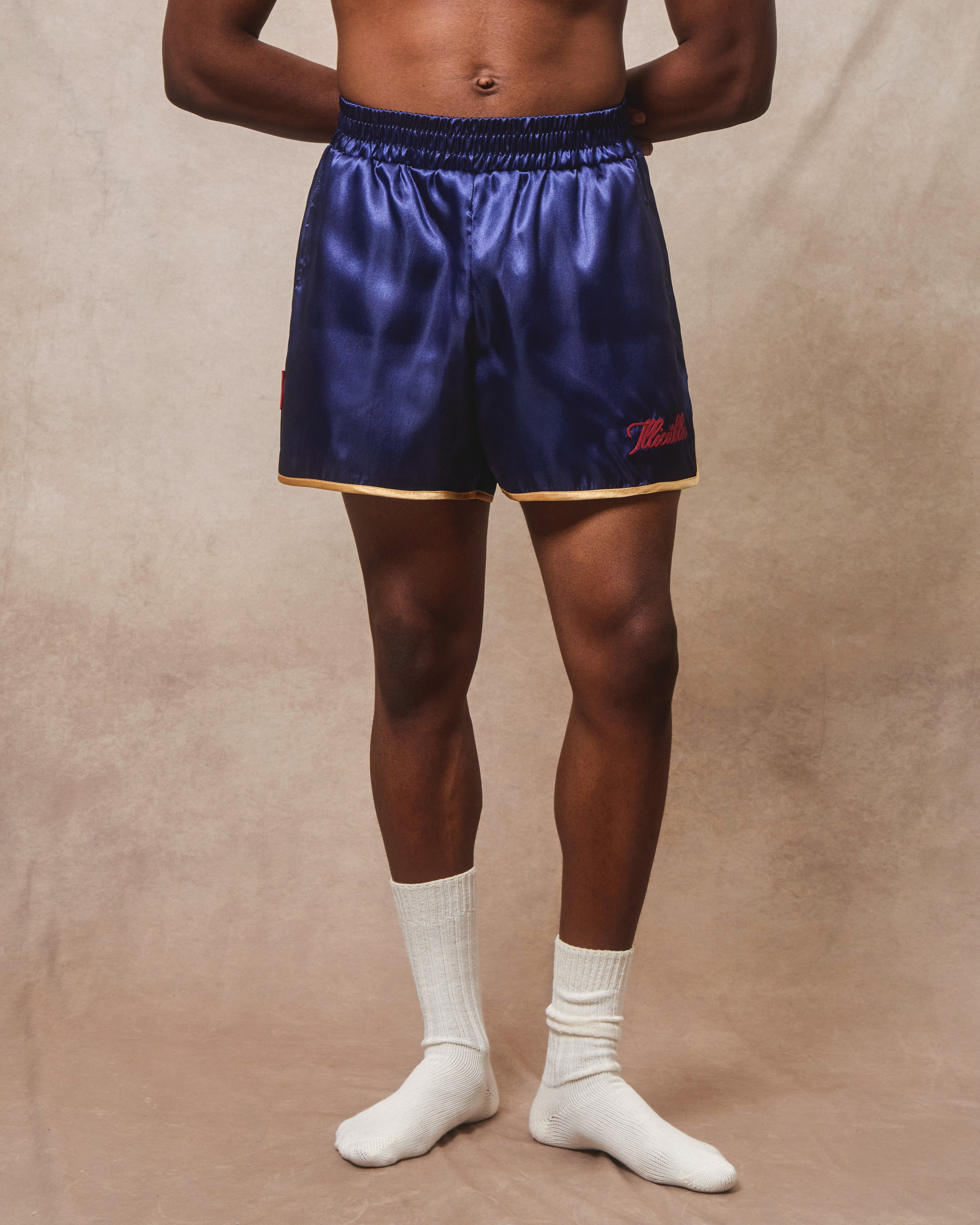 Satin Sports Shorts - Navy