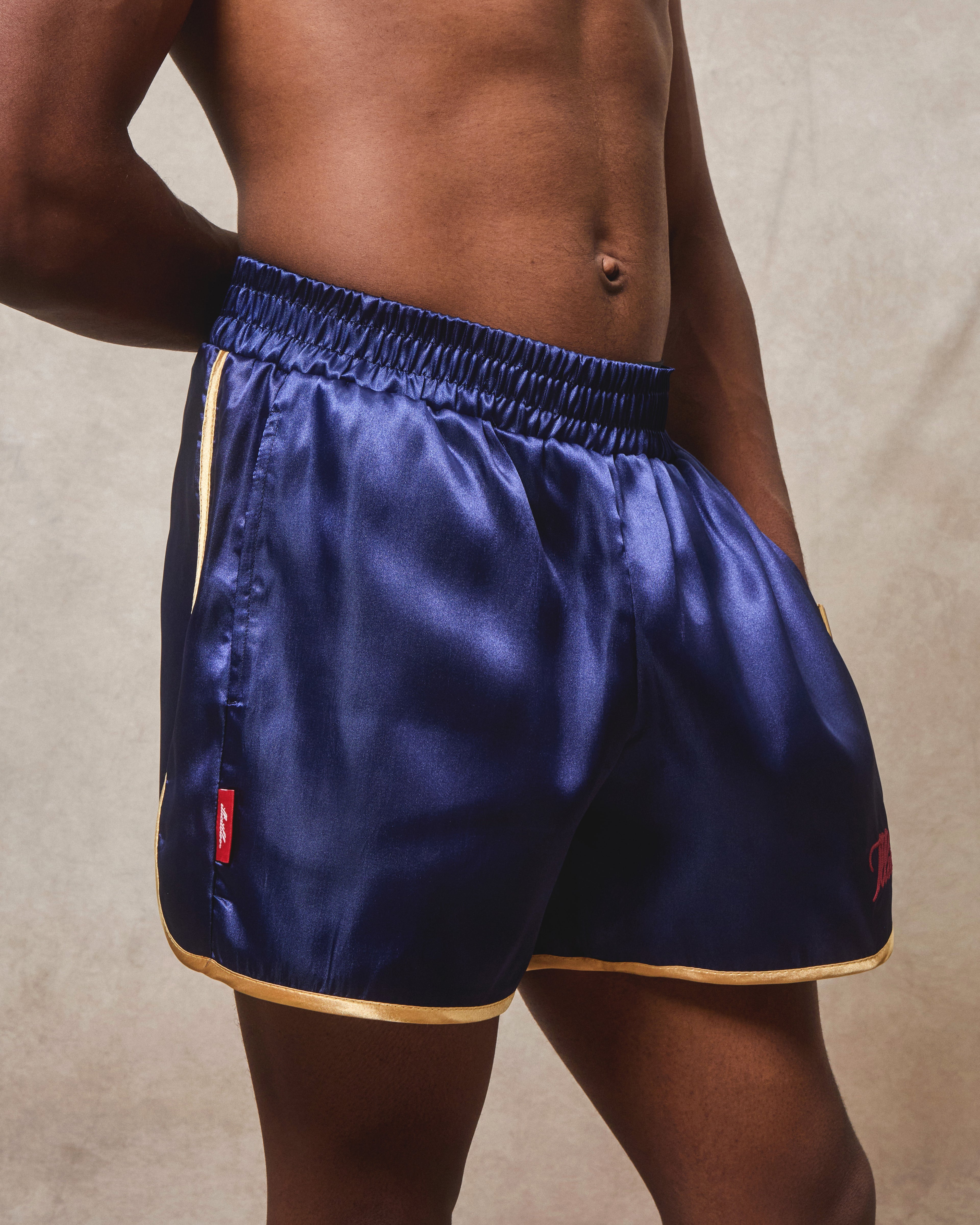 Satin Sports Shorts - Navy