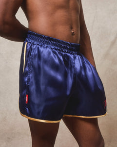 SATIN SPORTS SHORTS - NAVY