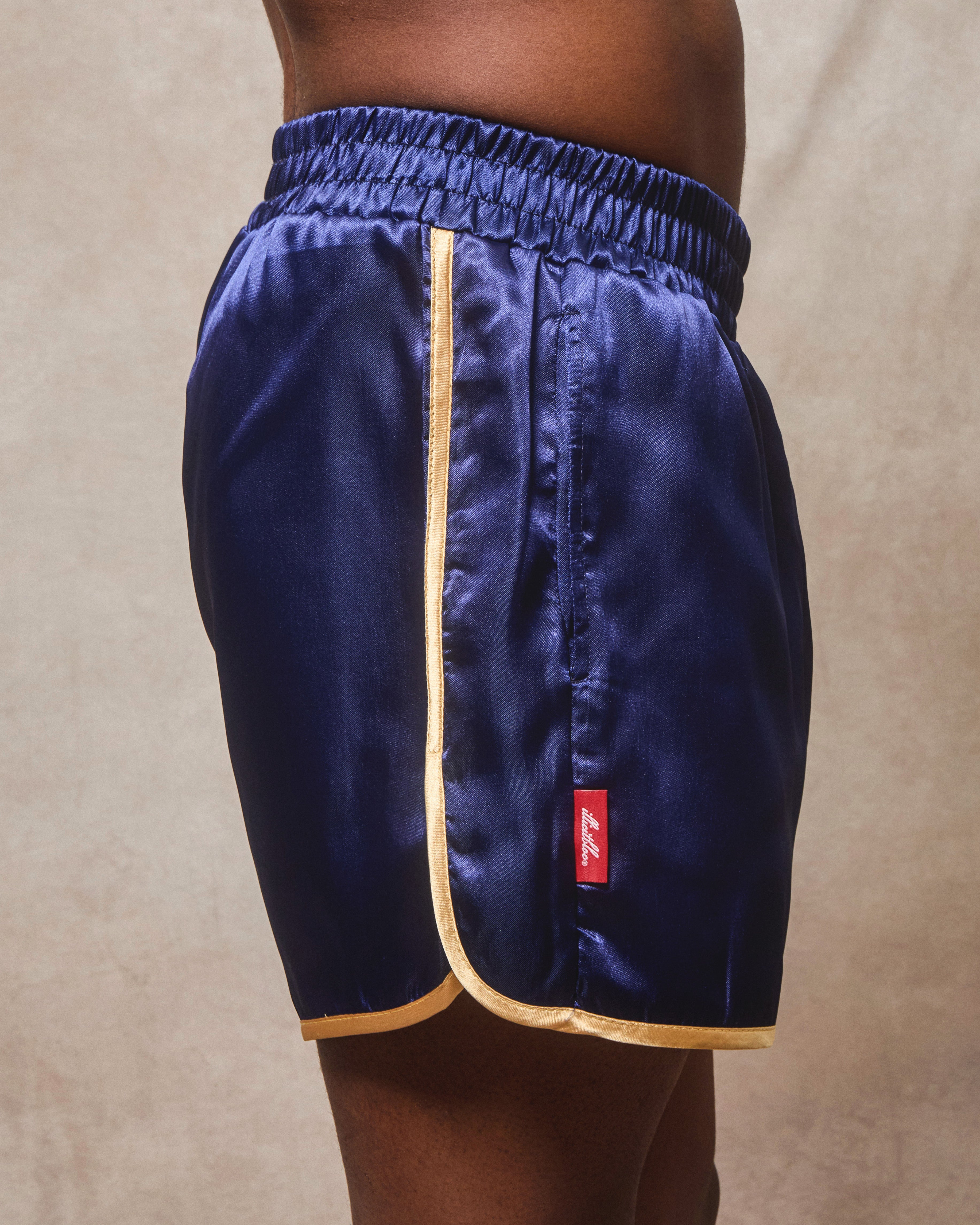 Satin Sports Shorts - Navy