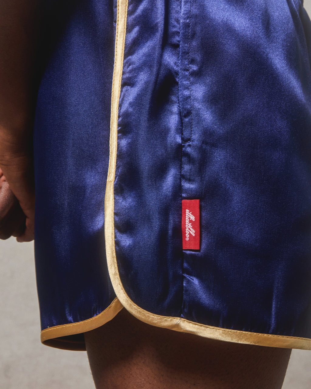 Satin Sports Shorts - Navy