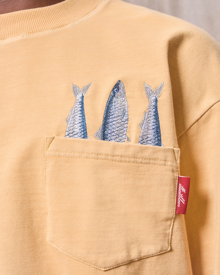 SARDINE POCKET LONG SLEEVE T-SHIRT - MIMOSA