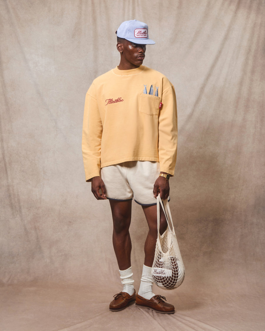 SARDINE POCKET LONG SLEEVE T-SHIRT - MIMOSA