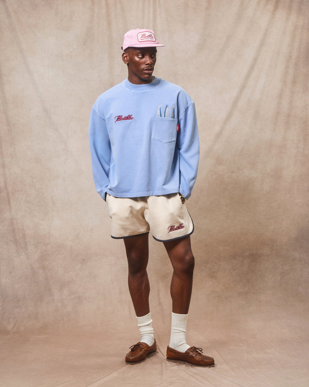 Chainstitch Sports Shorts - Ecru