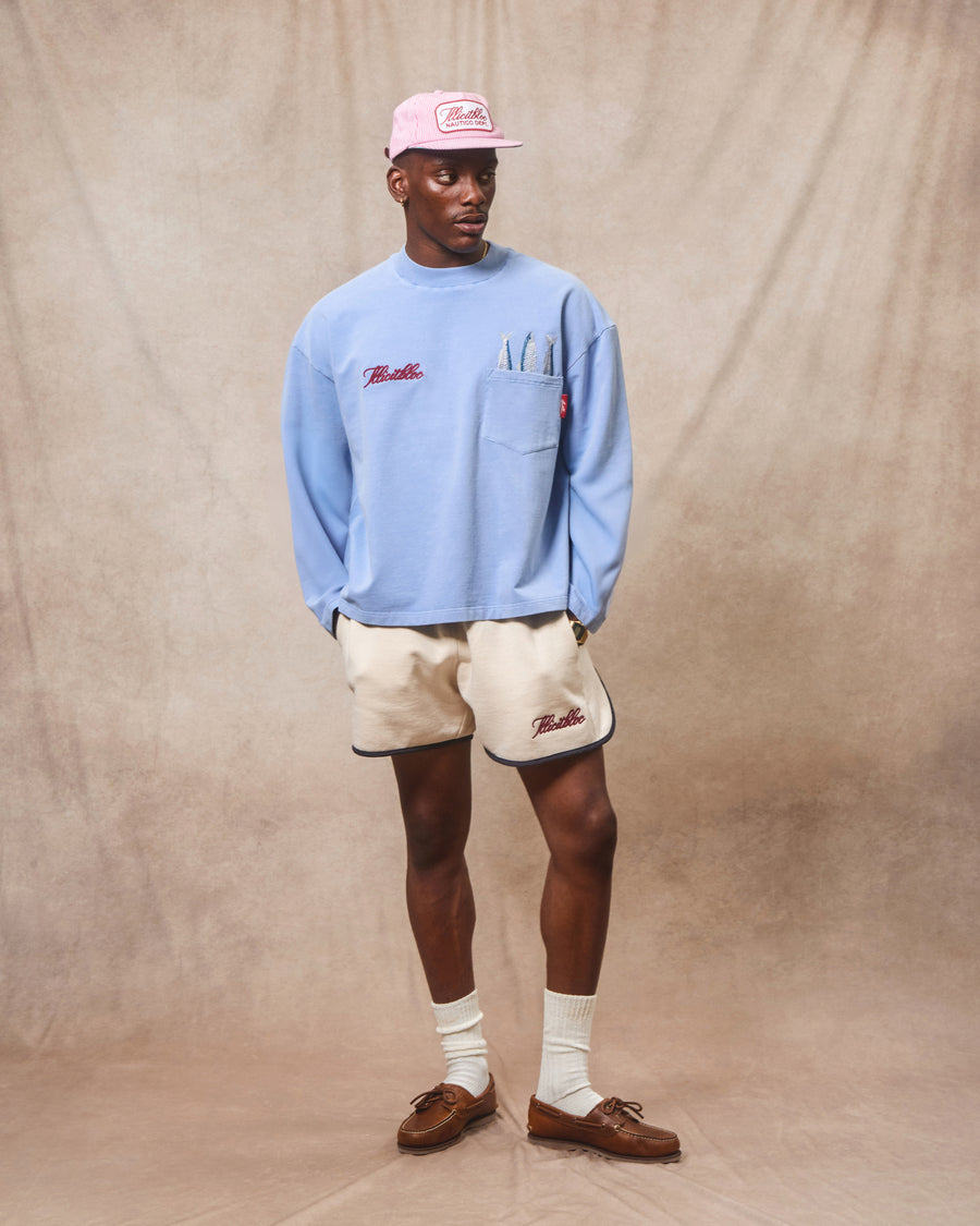 CHAINSTITCH SPORTS SHORTS - ECRU