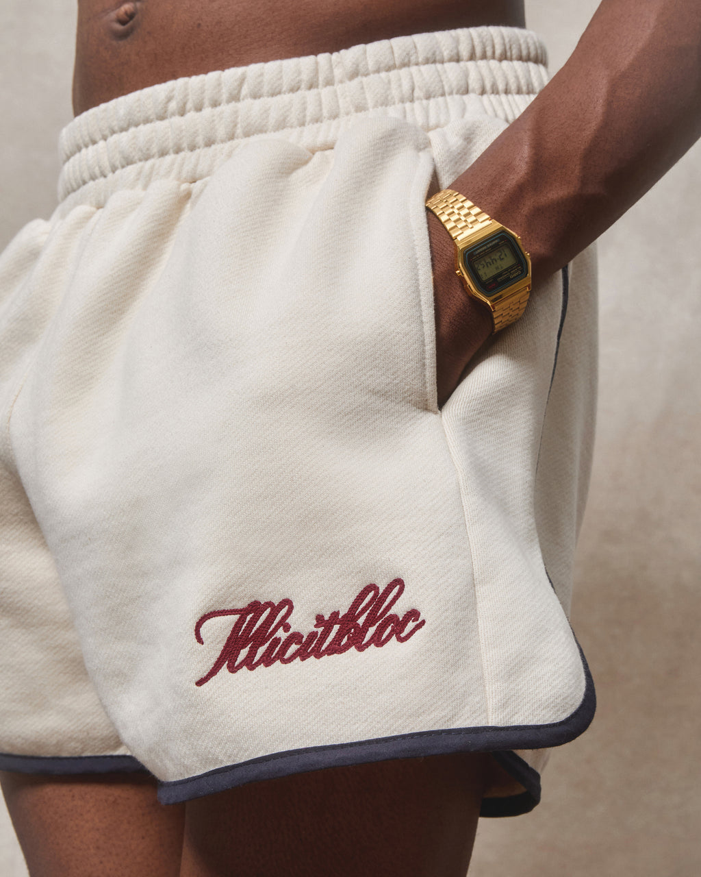 Chainstitch Sports Shorts - Ecru