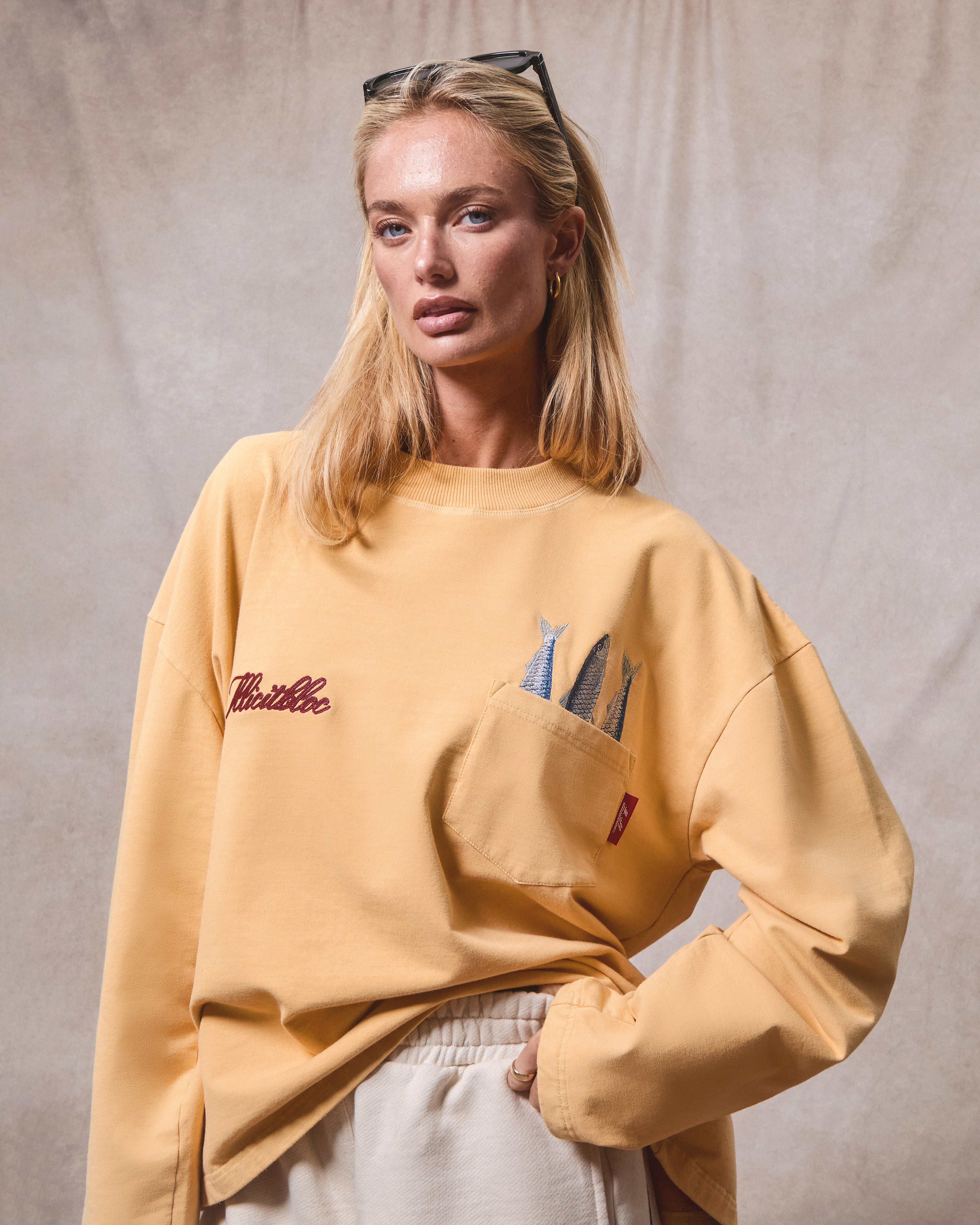 Sardine Pocket Long Sleeve T-shirt - Mimosa