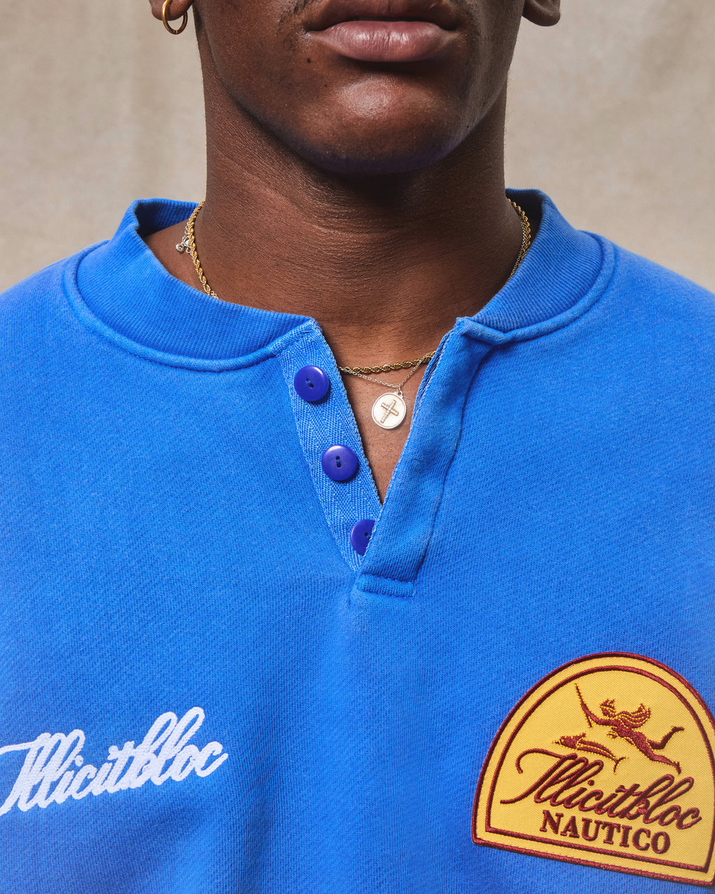 Nautico Henley Crewneck - Cobalt