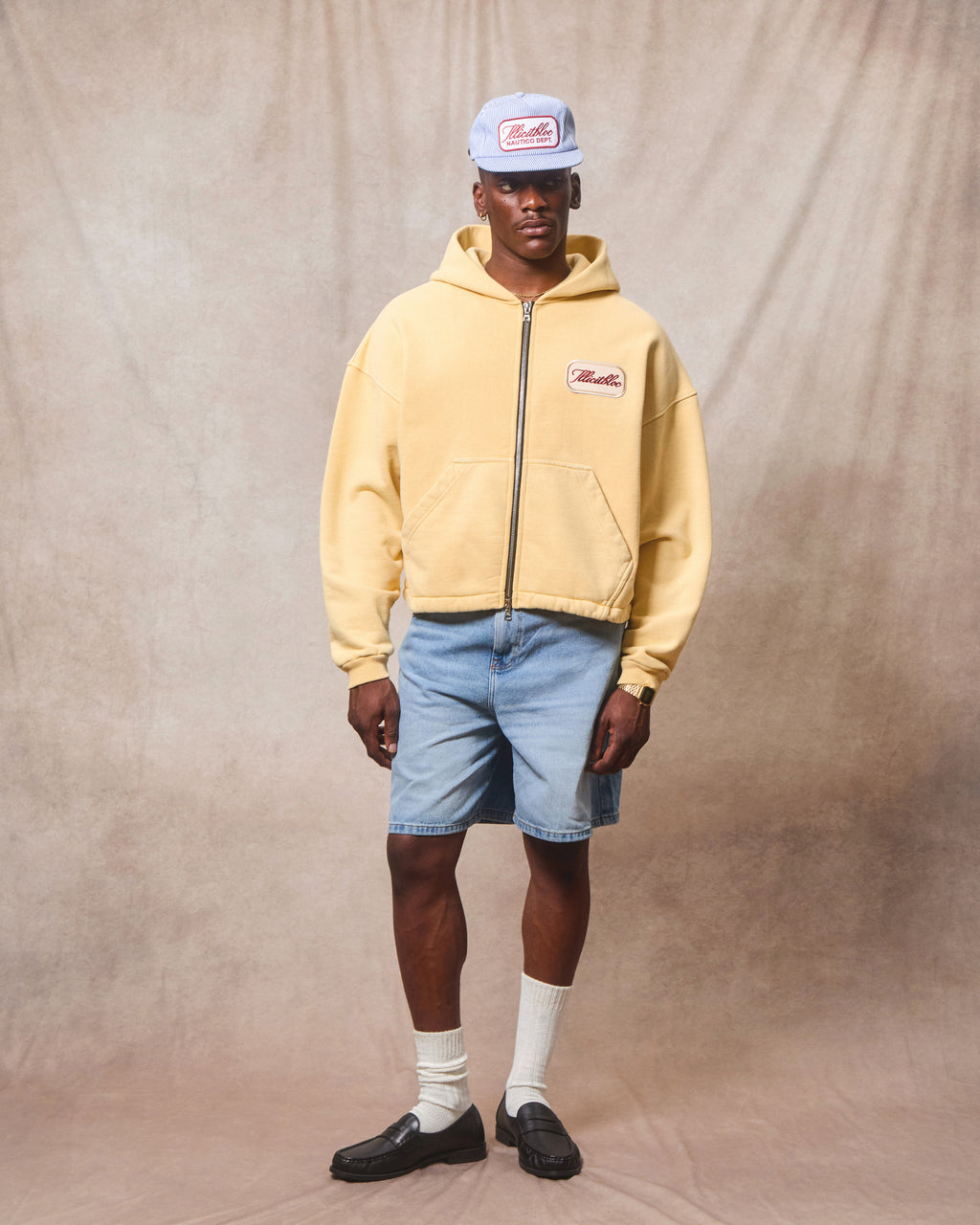 Patchwork Zip Hoodie - Mimosa