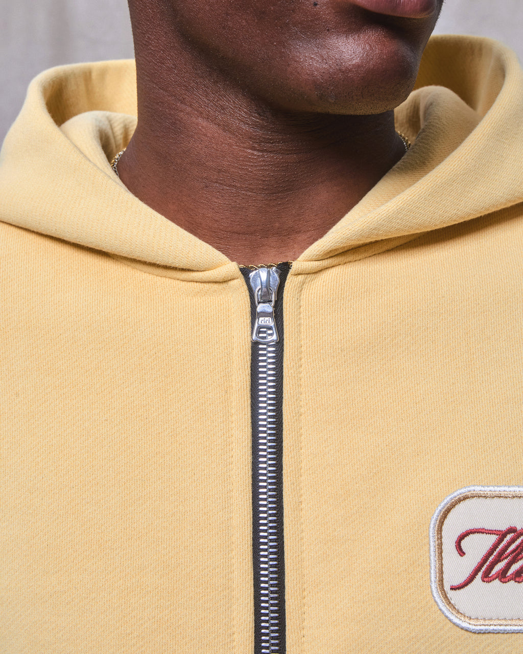 Patchwork Zip Hoodie - Mimosa